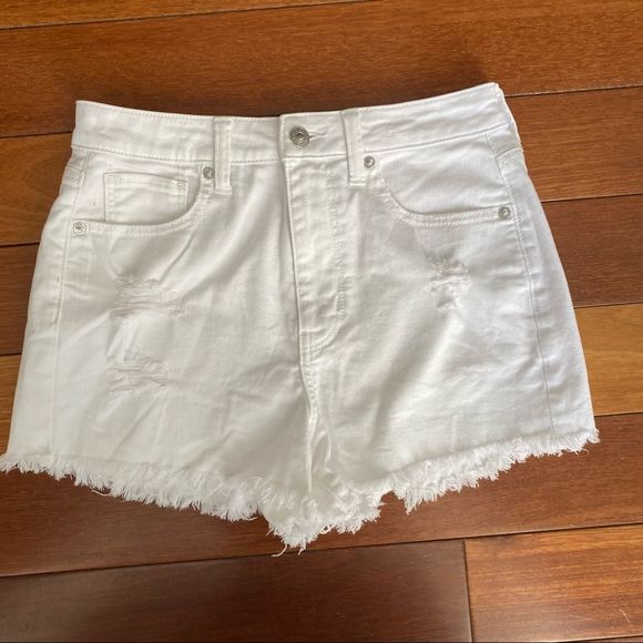 American Eagle White Cutoff Jean Shorts Sz 2